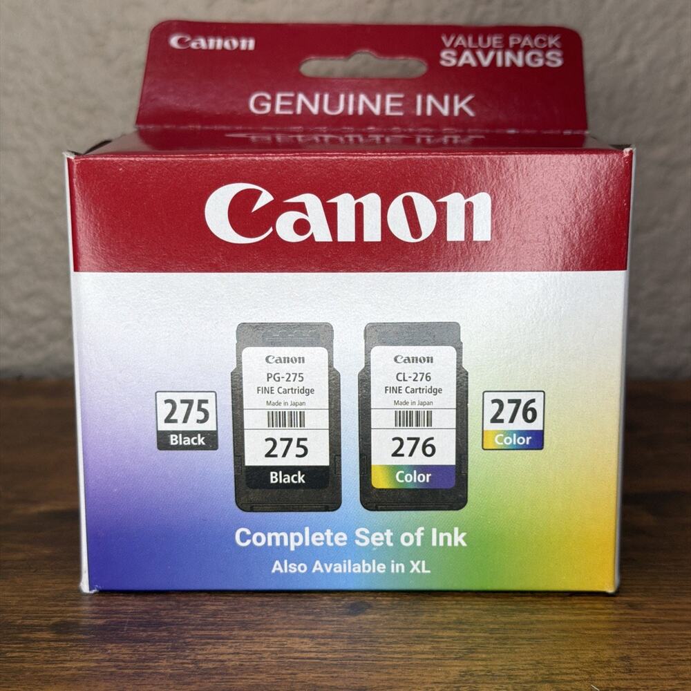 Canon PG-275 CL-276 Genuine Black Color Ink Combo Pack New Sealed 4988C005